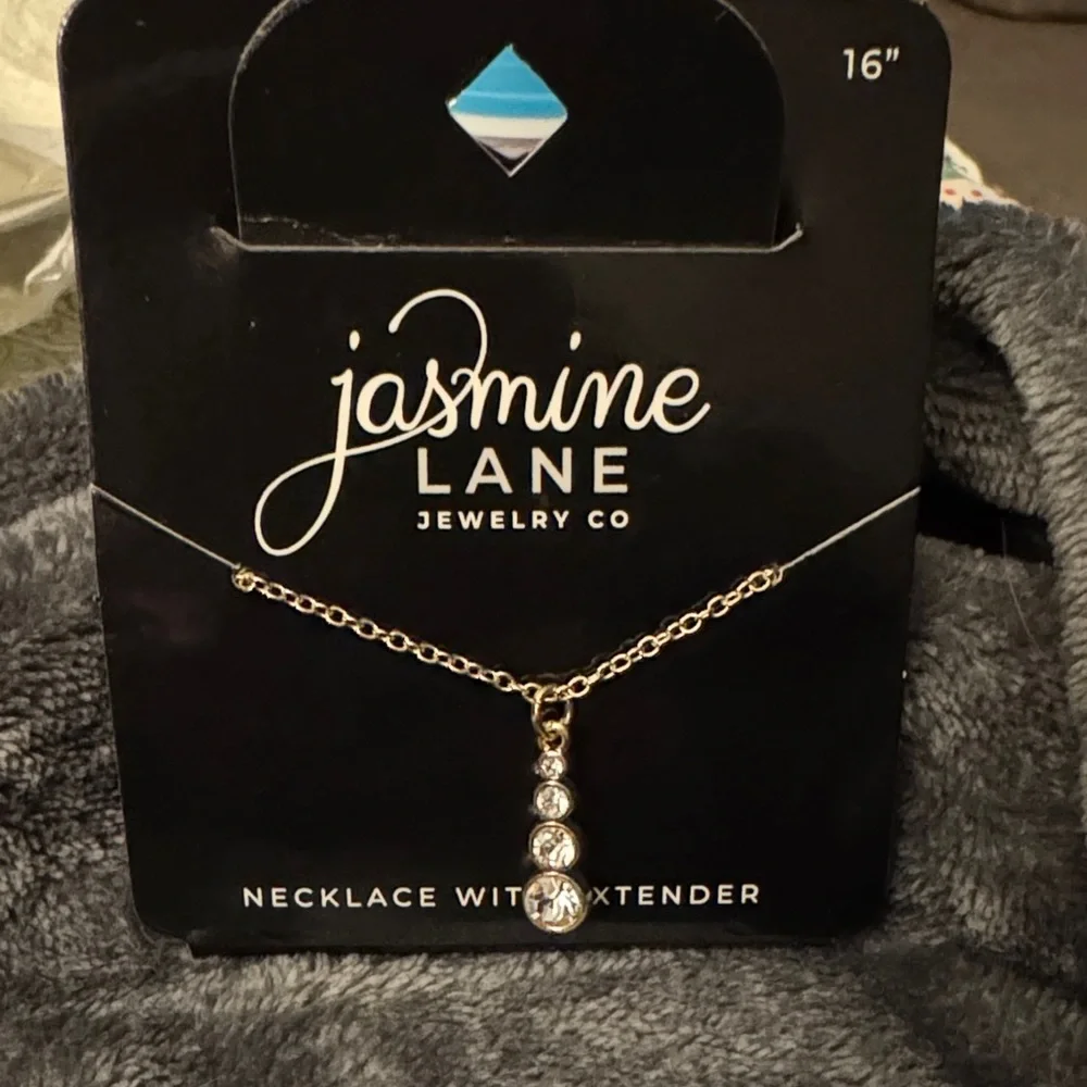 🚨BOGO Jasmine Lane Gold Necklace with Drop Crystal Accents